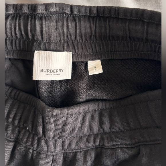 Burberry Stephan Check Trim Black Cotton Joggers Women’s Size Small - Picture 4 of 7